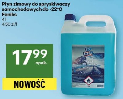 Płyn zimowy do spryskiwaczy samochodowych do -22°C Feniks promocja w Delikatesy Centrum