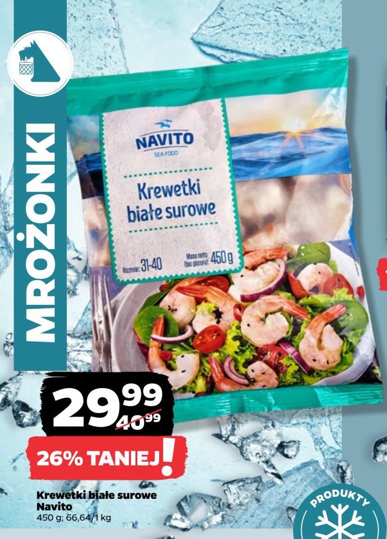 Krewetki białe Navito promocja w Netto