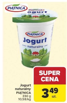 Jogurt naturalny Piątnica promocja w Carrefour Market