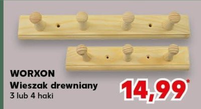 Wieszak drewniany 3 lub 4 haki promocja w Kaufland