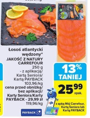 Łosoś atlantycki wędzony  promocja w Carrefour Market