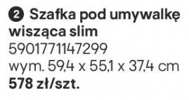 Szafka pod umywalkę wisząca slim promocja w Castorama