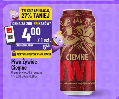Piwo Żywiec Ciemne Braga Żywiec 0,5 l puszka promocja w POLOmarket