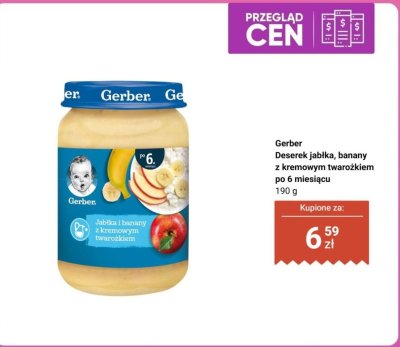 Deserek jabłka, banany z kremowym twarożkiem po 6 miesiącu promocja w Biedronka