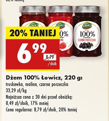 Dżem truskawkowy Łowicz 100 % z owoców promocja