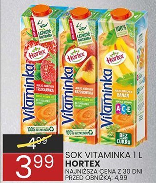 Sok Vitaminka 1 l Hortex promocja w Wafelek