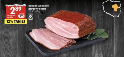 Boczek wędzony parzony extra Stanisławów promocja w Delikatesy Centrum