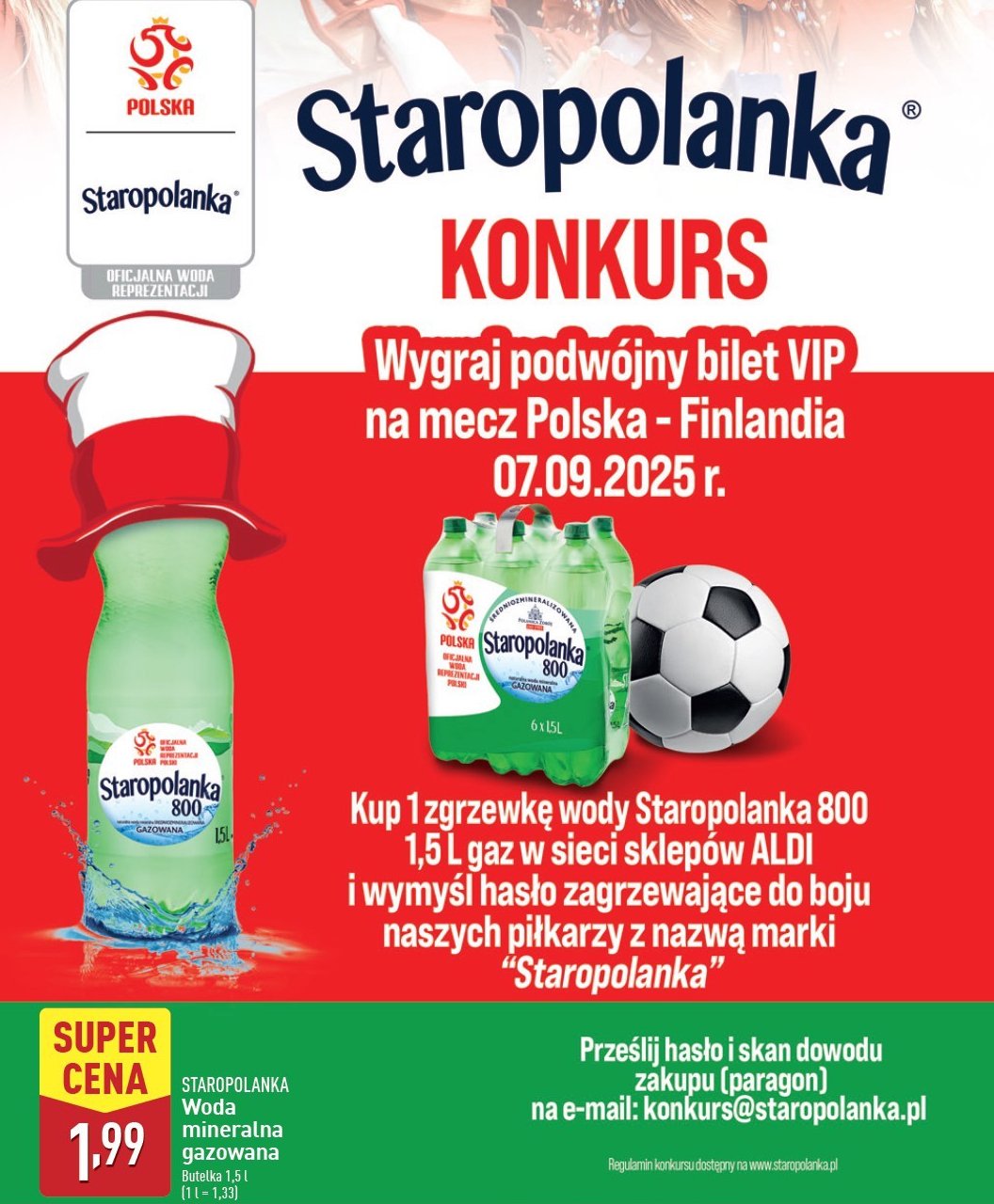 Woda gazowana Staropolanka 800 promocja w Aldi
