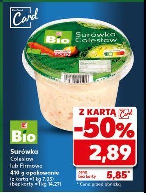 Sur贸wka coles艂aw K-classic bio promocja