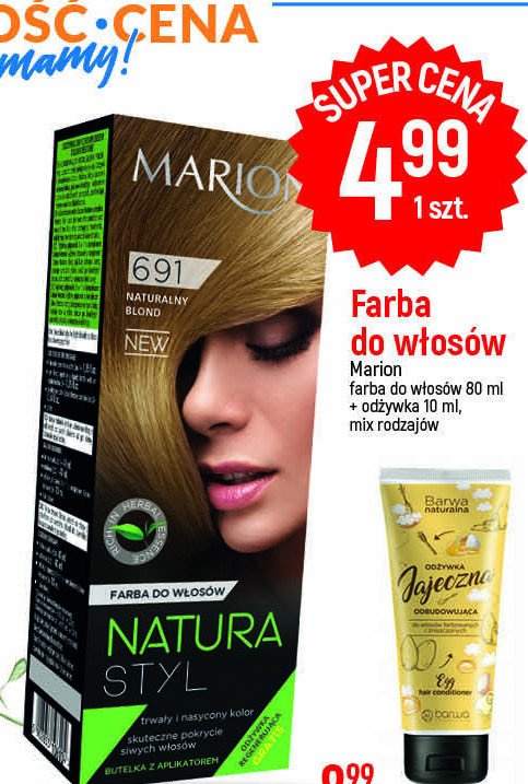 Farba do włosów naturalny blond 691 MARION NATURA STYL promocja