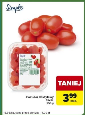Pomidor daktylowy SIMPL promocja w Carrefour Express