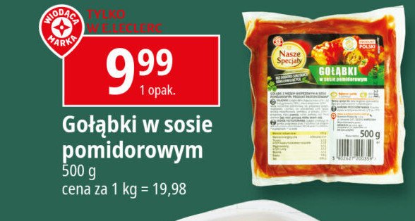 Gołąbki z mięsem wieprzowym w sosie pomidorowym Wiodąca marka nasze specjały promocja