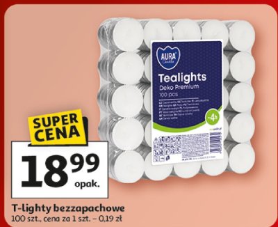 T-lighty bezzapachowe 100 szt., cena za 1 szt. - 0,19 zł promocja w Auchan
