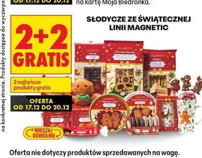 Słodycze ze świątecznej linii 2+2 GRATIS promocja w Biedronka