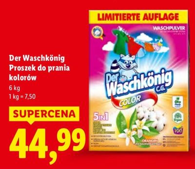 Proszek do prania Der Waschkönig Proszek do prania kolorów promocja w Lidl
