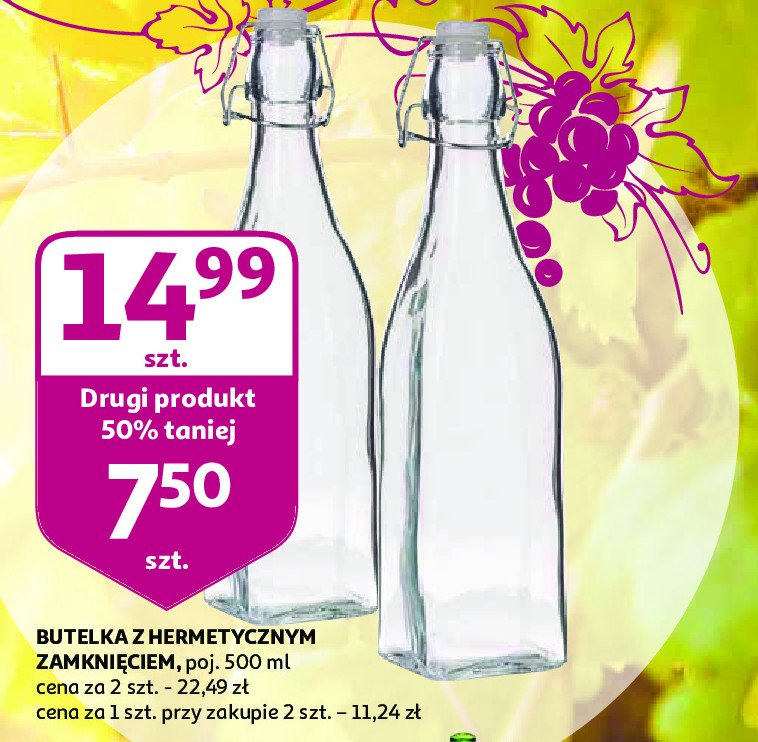 Butelka szklana z hermetycznym zamknięciem 500 ml promocja