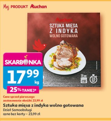 Sztuka mi臋sa z indyka wolno gotowana Auchan promocja