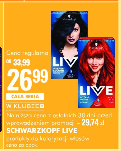 Farba do w艂os贸w real red 35 Schwarzkopf live intense colour promocja