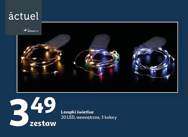 Lampki świetlne 20 led Actuel promocja w Auchan