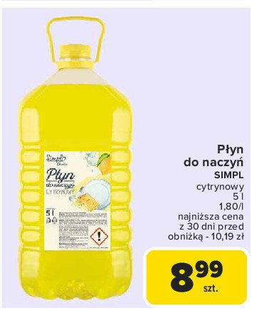 Płyn do naczyń cytrynowy Simpl promocja w Carrefour Market