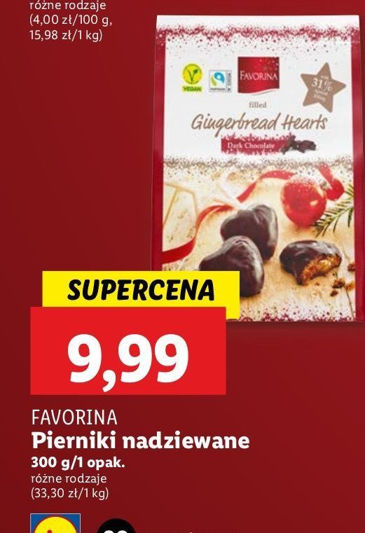 Piernikowe serca w czekoladzie ciemnej Favorina promocja