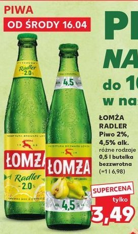 Piwo Łomża gruszka promocja