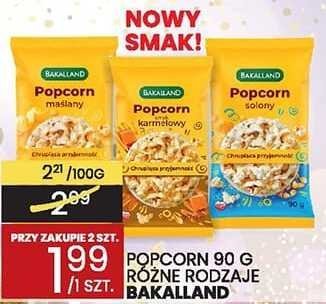 Popcorn 80 g różne rodzaje Bakalland - maślany promocja w Wafelek