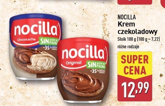Krem czekoladowy duo Nocilla promocja w Aldi