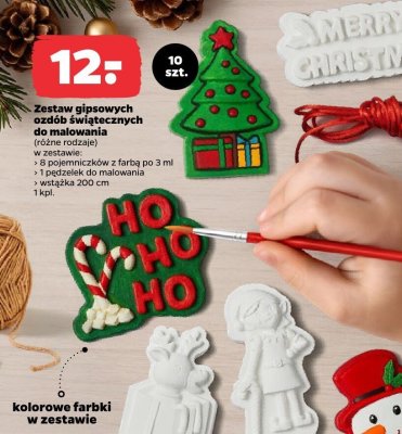 Zestaw gipsowych ozdób świątecznych do malowania (różne rodzaje) promocja w Netto