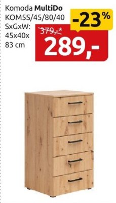 Komoda Multido KOM5S/45/80/40 SxGxW: 45x40x 83cm promocja w Black Red White