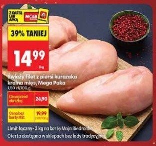 Świeży Filet z piersi kurczaka bez kości Kuchnia Moja Biedronka promocja w Biedronka
