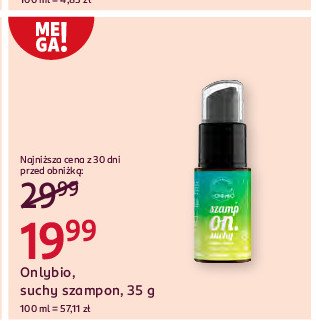 Suchy szampon do włosów Onlybio promocja w Rossmann