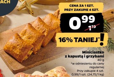 Miniciastko z kapustą i grzybami promocja w Netto