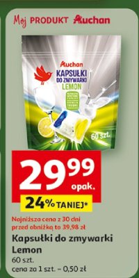 Kapsułki do zmywarki Lemon 60 szt. promocja w Auchan