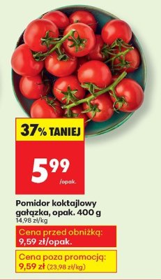 Pomidor koktajlowy gałązka, opak. 400 g promocja w Biedronka