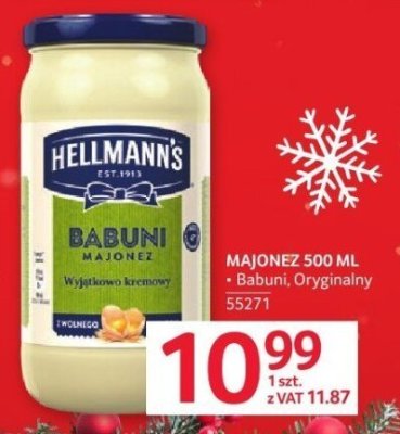 Majonez Hellmann's Babuni 500 ml promocja w Selgros