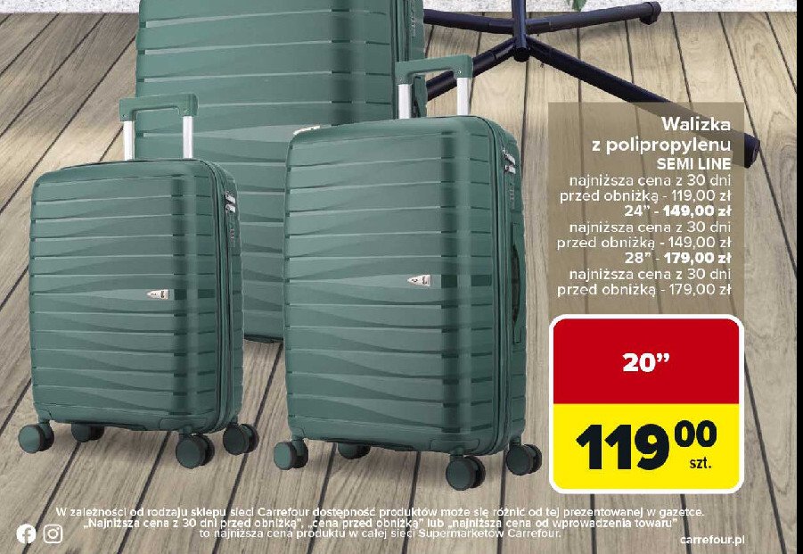 Walizka polipropylenowa 28" Semi line promocja w Carrefour Market