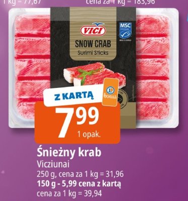 Śnieżny krab Vici/Liunai promocja w Leclerc