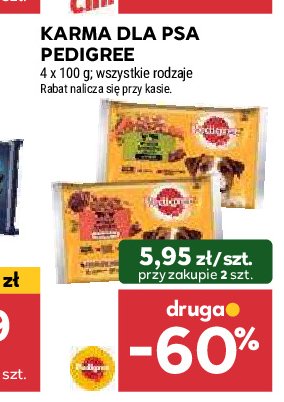 Karma dla psa wybór smaków z warzywami w sosie Pedigree promocja