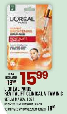 Serum-maska L'Oreal Paris Revitalift Clinical Vitamin C 1 szt promocja w Drogerie Natura