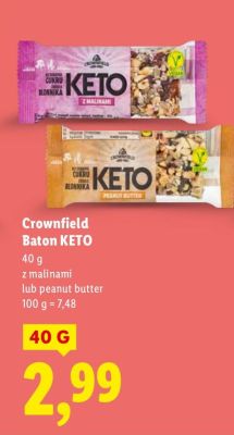 Baton KETO z malinami lub peanut butter promocja w Lidl
