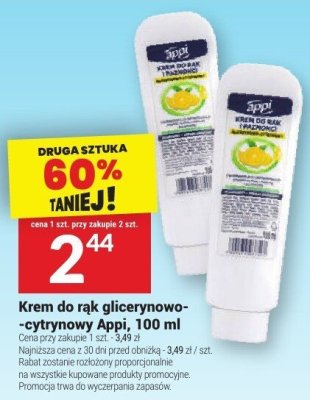 Krem do rąk glicerynowo-cytrynowy Appi promocja w Twój Market