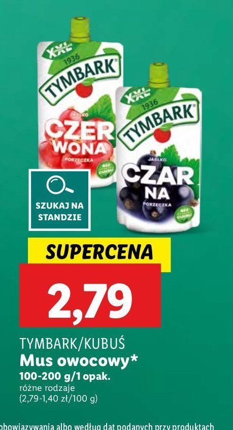 Mus jabłko czerwona porzeczka Tymbark promocja