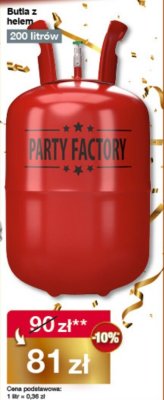 Butla z helem Party Factory 200l promocja w Woolworth