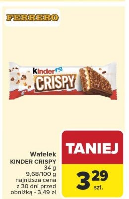 Wafelek Kinder Crispy promocja w Carrefour