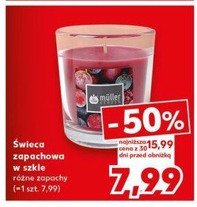 Świeca zapachowa w szkle owoce lasu Muller kerzen promocja