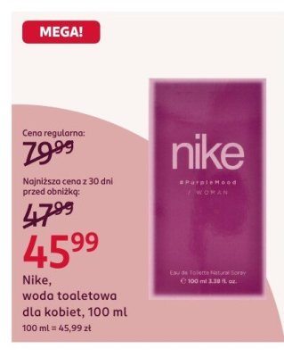 Woda toaletowa Nike dla kobiet promocja w Rossmann