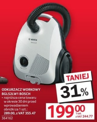 Odkurzacz workowy BGL52LW1 Bosch promocja w Selgros