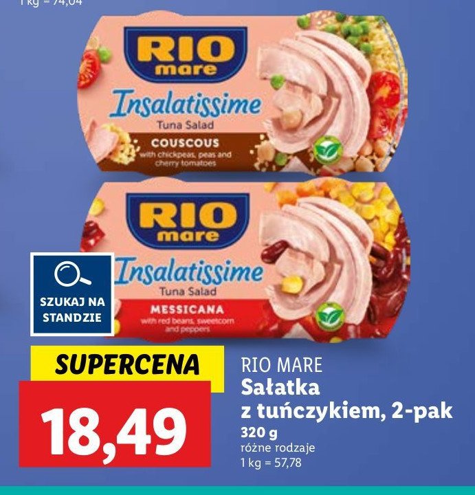 Sałatka z tuńczyka z kuskusem i warzywami Rio mare insalatissime promocja w Lidl