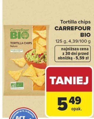 Chipsy Tortilla chips CARREFOUR BIO Nature promocja w Carrefour Market